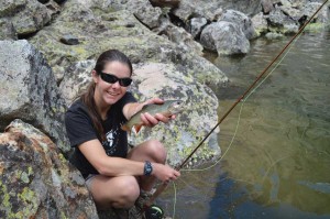 Guiding in Rocky Mountain National Park is what brought Katie Burgert to Colorado. “It was a dream come true, and I still feel that way,” she says, adding that the best part is seeing someone catch their first fish. 
