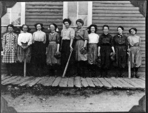 The Gold Hill girls’ baseball team around 1890. Girls and women did play the game, but no local group had fancy “suits” or was recognized as a club. Concern for female players’—and even spectators’—modesty was paramount.(Photo courtesy Carnegie Branch Library for Local History/Boulder Historical Society collection)