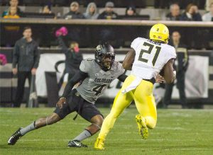 Cornerback Chidobe Awuzie (left) is getting deserved national attention. (photo courtesy CU Athletic department)