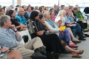 Attentive crowds turned out for Boulder’s inaugural Jaipur Literature Festival in 2015. (photo courtesy Boulder Public Library)